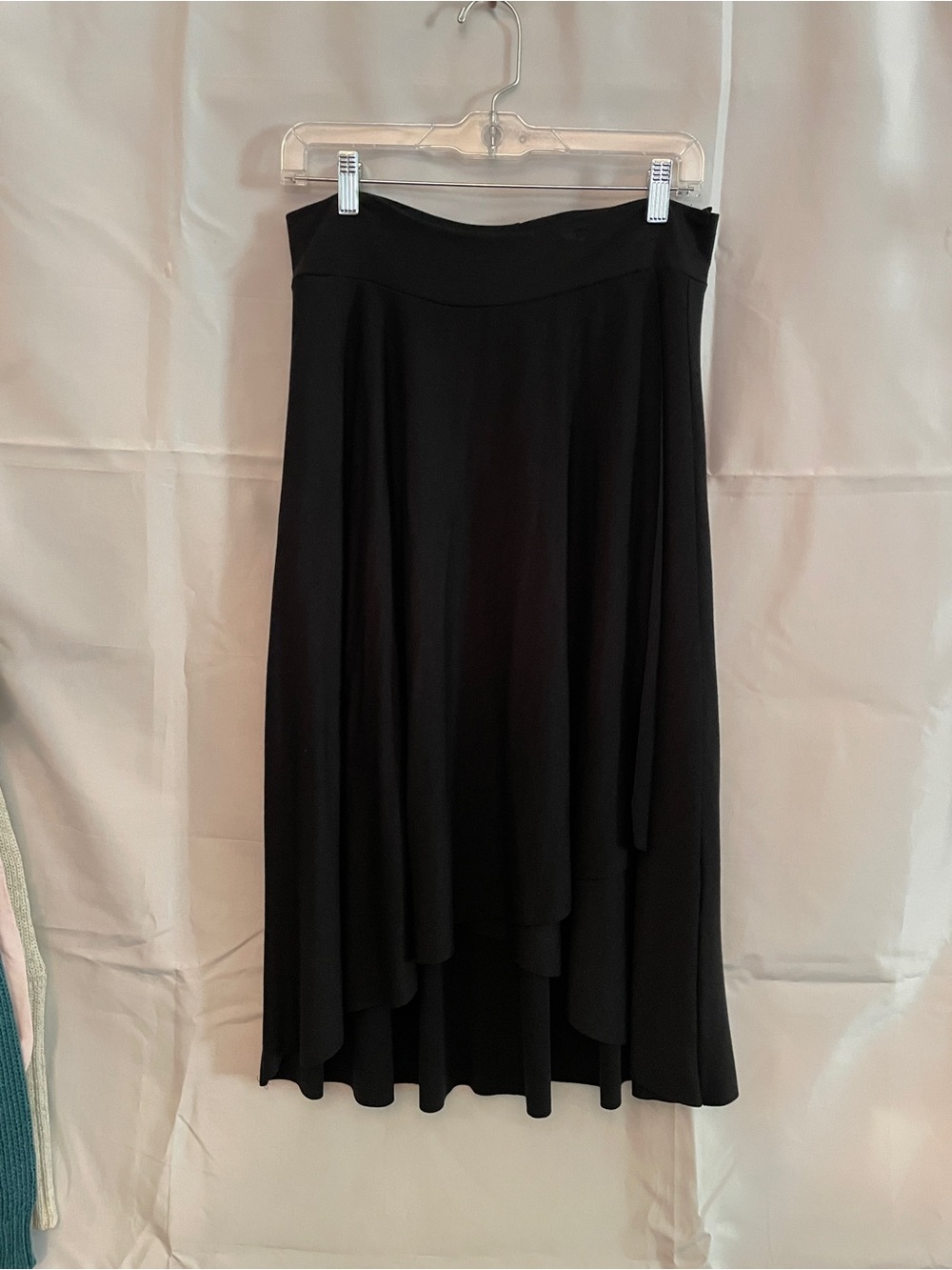 Collection ATT Black Asymmetric Midi Skirt - Women's Stylish Layered Skirt L